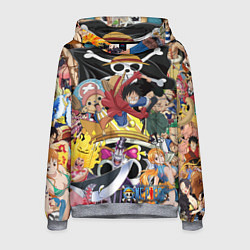 Толстовка-худи мужская One Pieceгерои, цвет: 3D-меланж