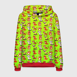 Толстовка-худи мужская Усатые и хвостатые, цвет: 3D-красный