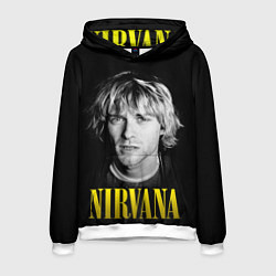 Толстовка-худи мужская Nirvana - Kurt Donald Cobain, цвет: 3D-белый