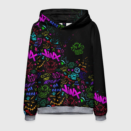 Мужская толстовка League Of Legends неон - Arcane logo / 3D-Меланж – фото 1