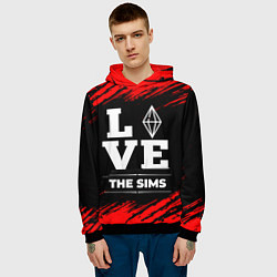 Толстовка-худи мужская The Sims Love Классика, цвет: 3D-черный — фото 2