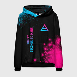 Толстовка-худи мужская Thirty Seconds to Mars Neon Gradient, цвет: 3D-черный