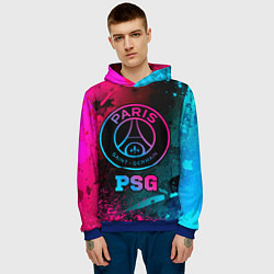 Толстовка-худи мужская PSG - neon gradient, цвет: 3D-синий — фото 2
