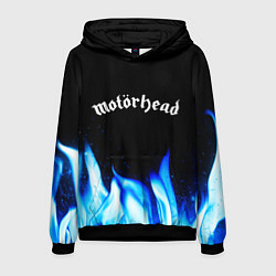 Толстовка-худи мужская Motorhead blue fire, цвет: 3D-черный