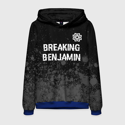 Мужская толстовка Breaking Benjamin glitch на темном фоне: символ св / 3D-Синий – фото 1