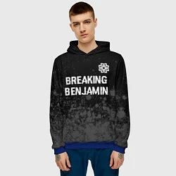 Толстовка-худи мужская Breaking Benjamin glitch на темном фоне: символ св, цвет: 3D-синий — фото 2