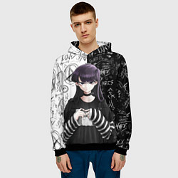 Толстовка-худи мужская Коми сан гот - проблемы с общением, цвет: 3D-черный — фото 2