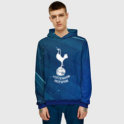 Толстовка-худи мужская Tottenham hotspur Соты абстракция, цвет: 3D-синий — фото 2