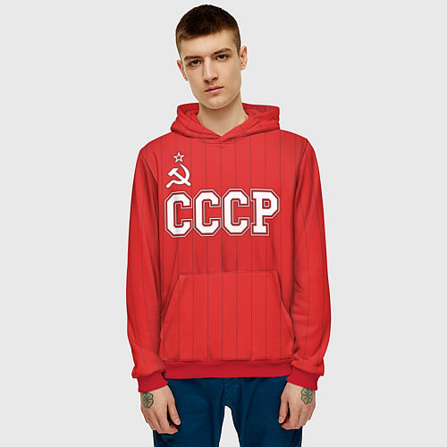 Мужская толстовка Союз Советских Социалистических Республик / 3D-Красный – фото 3