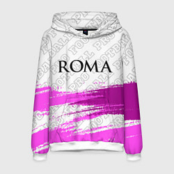 Толстовка-худи мужская Roma pro football: символ сверху, цвет: 3D-белый