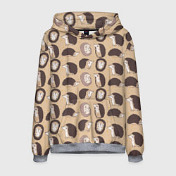 Толстовка-худи мужская Charming hedgehogs, цвет: 3D-меланж