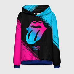 Толстовка-худи мужская Rolling Stones - neon gradient, цвет: 3D-синий