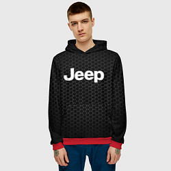 Толстовка-худи мужская Jeep Соты, цвет: 3D-красный — фото 2