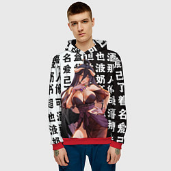 Толстовка-худи мужская Альбедо - Повелитель тьмы аниме, цвет: 3D-красный — фото 2