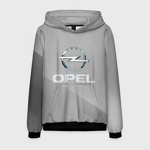 Мужская толстовка Opel - серая абстракция / 3D-Черный – фото 1
