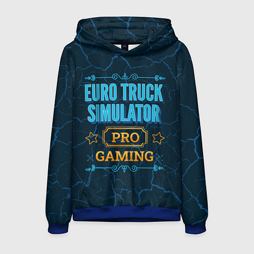 Мужская толстовка Игра Euro Truck Simulator: pro gaming / 3D-Синий – фото 1