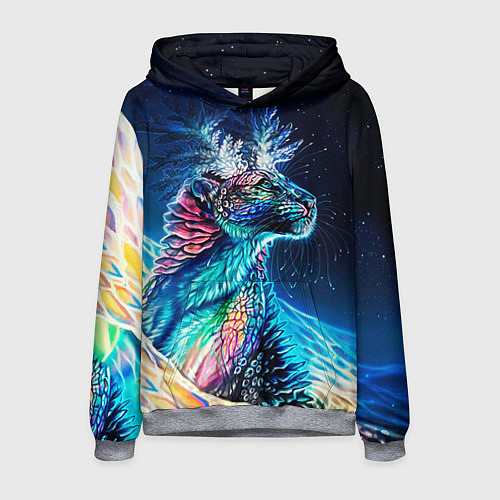 Мужская толстовка Неоновый сказочный леопард / 3D-Меланж – фото 1