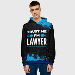 Толстовка-худи мужская Trust me Im lawyer dark, цвет: 3D-синий — фото 2
