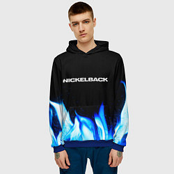 Толстовка-худи мужская Nickelback blue fire, цвет: 3D-синий — фото 2
