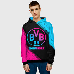 Толстовка-худи мужская Borussia - neon gradient, цвет: 3D-черный — фото 2