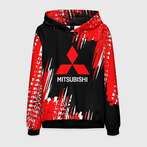 Мужская толстовка Mitsubishi - краска / 3D-Черный – фото 1