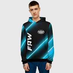 Толстовка-худи мужская FAW неоновые лампы, цвет: 3D-черный — фото 2