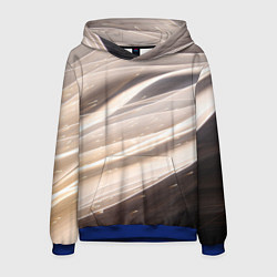 Толстовка-худи мужская Абстрактные волны и огни бесконечности, цвет: 3D-синий