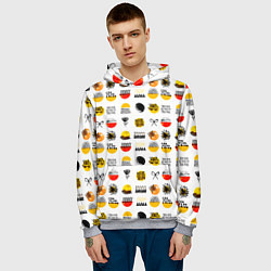 Толстовка-худи мужская Minimalistic patterns, цвет: 3D-меланж — фото 2
