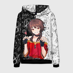 Толстовка-худи мужская Мегумин - Коносуба, цвет: 3D-черный