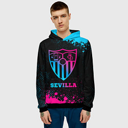Толстовка-худи мужская Sevilla - neon gradient, цвет: 3D-черный — фото 2