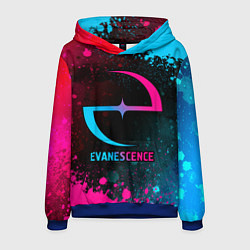 Толстовка-худи мужская Evanescence - neon gradient, цвет: 3D-синий