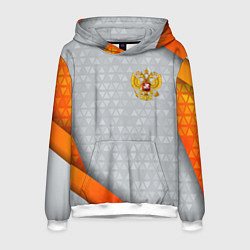 Толстовка-худи мужская Orange & silver Russia, цвет: 3D-белый
