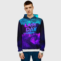 Толстовка-худи мужская The last of us - абстракция неон, цвет: 3D-белый — фото 2