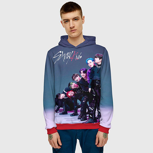 Мужская толстовка Stray Kids K Idols / 3D-Красный – фото 3