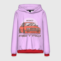Толстовка-худи мужская BMW e30 - retro, цвет: 3D-красный