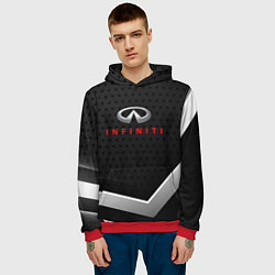 Толстовка-худи мужская Infiniti карбон, цвет: 3D-красный — фото 2