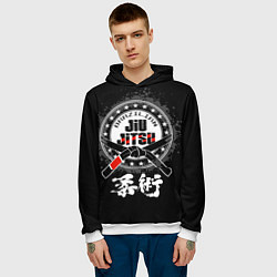 Толстовка-худи мужская Brazilian fight club Jiu-jitsu, цвет: 3D-белый — фото 2