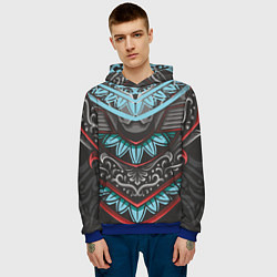 Толстовка-худи мужская Узорчатые узоры, цвет: 3D-синий — фото 2