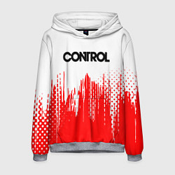 Толстовка-худи мужская Control красная текстура, цвет: 3D-меланж