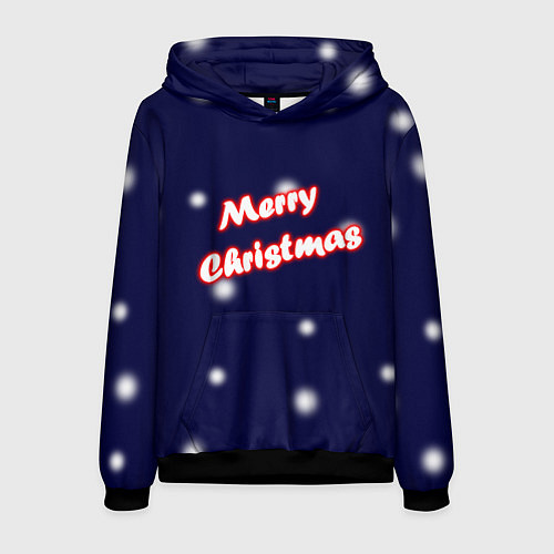 Мужская толстовка Merry Christmas Неон / 3D-Черный – фото 1