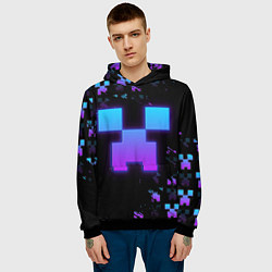 Толстовка-худи мужская Minecraft градиент, цвет: 3D-черный — фото 2