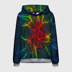Толстовка-худи мужская Семицветный перелив, цвет: 3D-меланж