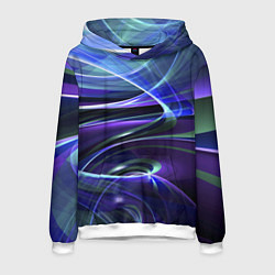 Толстовка-худи мужская Абстрактные цветные полосы, цвет: 3D-белый