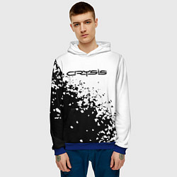 Толстовка-худи мужская Crysis текстура, цвет: 3D-синий — фото 2