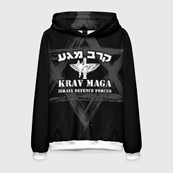 Толстовка-худи мужская Krav-maga emblem, цвет: 3D-белый