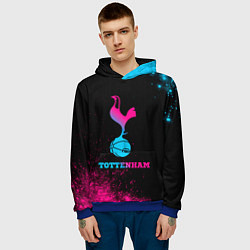 Толстовка-худи мужская Tottenham - neon gradient, цвет: 3D-синий — фото 2
