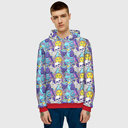 Толстовка-худи мужская Череп и солнце, цвет: 3D-красный — фото 2