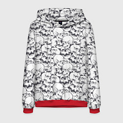 Толстовка-худи мужская Череп с глазными белками, цвет: 3D-красный