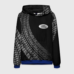 Толстовка-худи мужская Land Rover tire tracks, цвет: 3D-синий