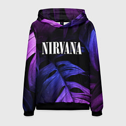 Толстовка-худи мужская Nirvana neon monstera, цвет: 3D-черный